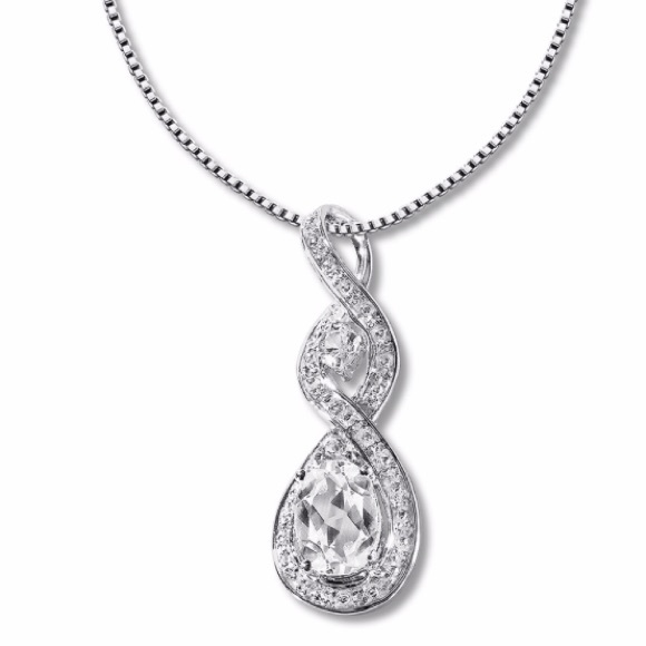 Kay Jewelers Jewelry - Kay Lab-Created White Sapphire Necklace in SV